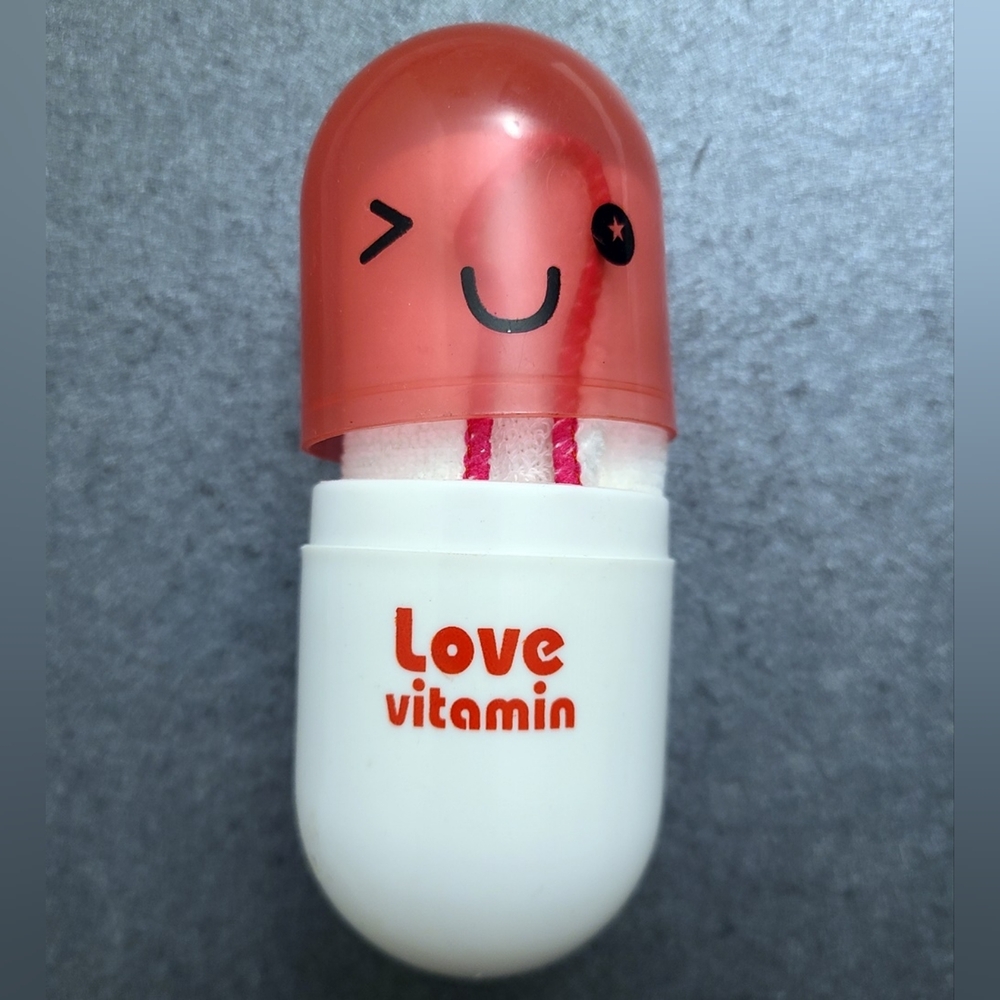 NEW - Love Vitamin Pill Capsule with Napkin (11cm) - novelty toy